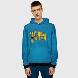 Толстовка-худи мужская Stay home boys club, цвет: 3D-черный — фото 2
