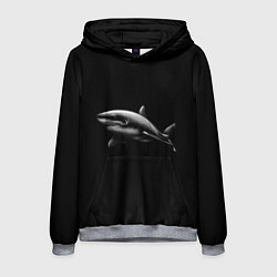 Толстовка-худи мужская Акула, цвет: 3D-меланж