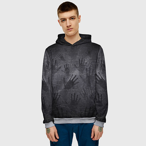 Мужская толстовка ЛАДОНИ УШЕДШИХ / 3D-Меланж – фото 3