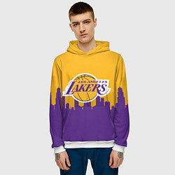 Толстовка-худи мужская LOS ANGELES LAKERS, цвет: 3D-белый — фото 2