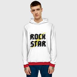 Толстовка-худи мужская Rock star, цвет: 3D-красный — фото 2