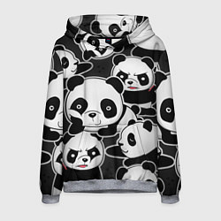 Толстовка-худи мужская Смешные панды, цвет: 3D-меланж