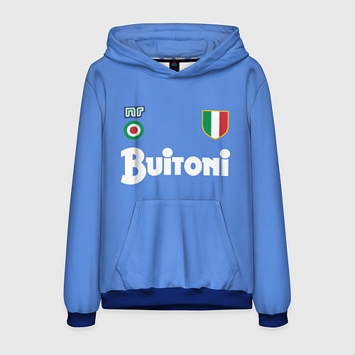 Мужская толстовка Диего Марадона Наполи Ретро / 3D-Синий – фото 1