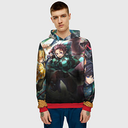 Толстовка-худи мужская КЛИНОК РАССЕКАЮЩИЙ ДЕМОНОВ, цвет: 3D-красный — фото 2