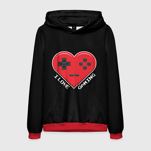 Мужская толстовка I Love Gaming / 3D-Красный – фото 1