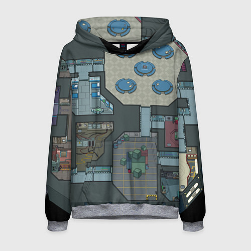 Мужская толстовка AMONG US - КАРТА / 3D-Меланж – фото 1