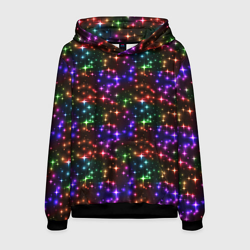 Мужская толстовка Разноцветное Сияние / 3D-Черный – фото 1