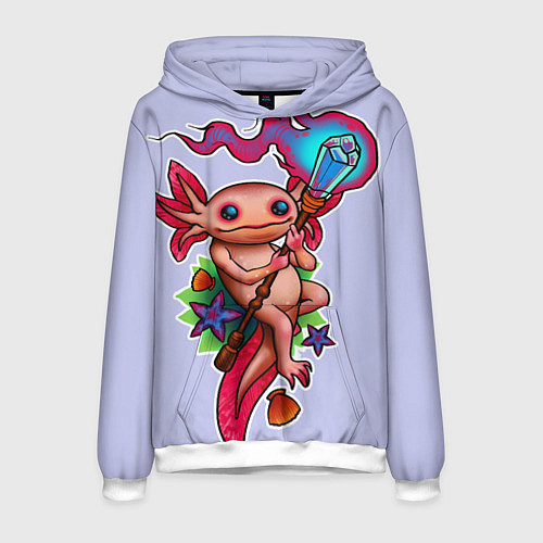 Мужская толстовка Магический аксолотль / 3D-Белый – фото 1