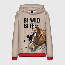 Толстовка-худи мужская Be wild be free, цвет: 3D-красный