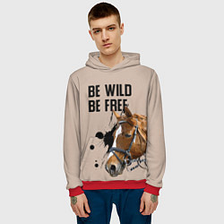 Толстовка-худи мужская Be wild be free, цвет: 3D-красный — фото 2