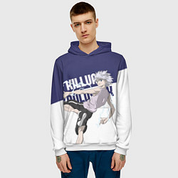 Толстовка-худи мужская Киллуа Золдик, цвет: 3D-белый — фото 2