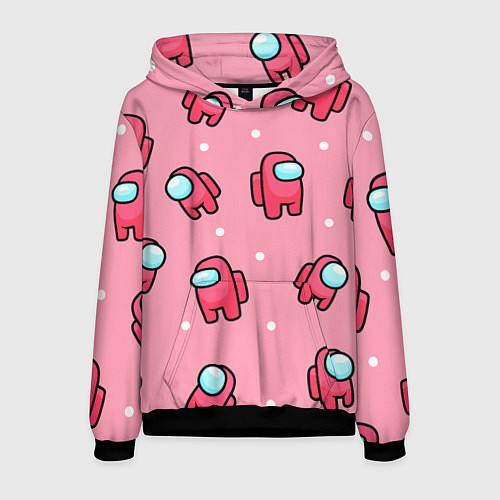 Мужская толстовка Among Us - Розовый цвет / 3D-Черный – фото 1