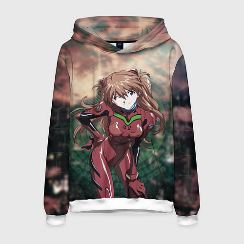 Мужская толстовка Аска Евангелион / 3D-Белый – фото 1