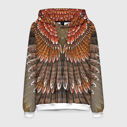 Мужская толстовка Оперение: орел / 3D-Белый – фото 1