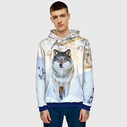 Толстовка-худи мужская Я зимой, цвет: 3D-синий — фото 2