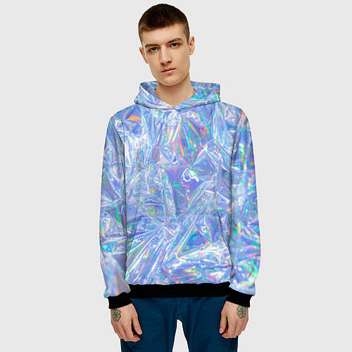 Мужская толстовка 3d ice glitch / 3D-Черный – фото 3