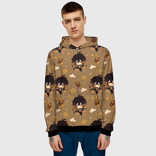 Мужская толстовка Чиби Чжун Ли / 3D-Черный – фото 3