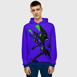 Толстовка-худи мужская Евангилион, цвет: 3D-синий — фото 2
