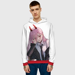 Толстовка-худи мужская Человек Бензопила, цвет: 3D-красный — фото 2