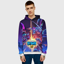 Толстовка-худи мужская Starr Force - Brawl Stars, цвет: 3D-белый — фото 2