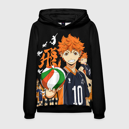 Мужская толстовка ВОЛЕЙБОЛ!! HAIKYUU!! / 3D-Черный – фото 1