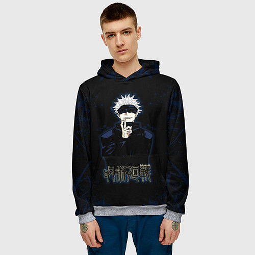 Мужская толстовка Jujutsu Kaisen - Satoru Gojou / 3D-Меланж – фото 3