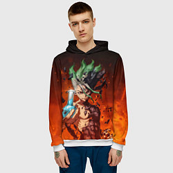 Толстовка-худи мужская Доктор Стоун, цвет: 3D-белый — фото 2