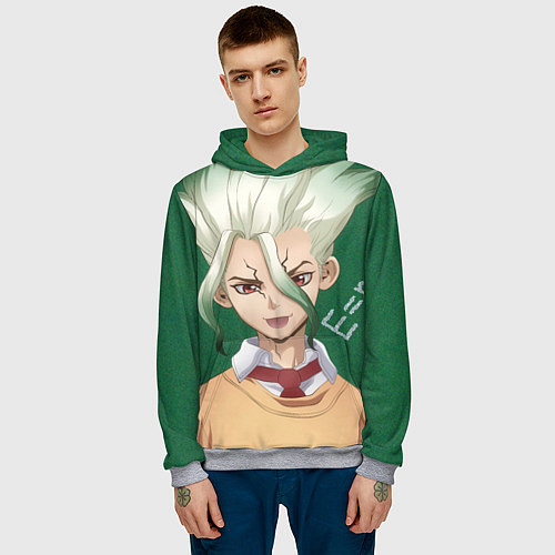 Мужская толстовка Доктор Стоун / 3D-Меланж – фото 3