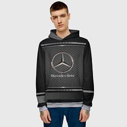 Толстовка-худи мужская MERCEDES BENZ МЕРСЕДЕС БЕНЗ, цвет: 3D-меланж — фото 2