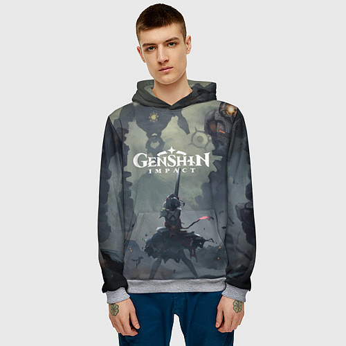 Мужская толстовка Genshin impact Noelle / 3D-Меланж – фото 3