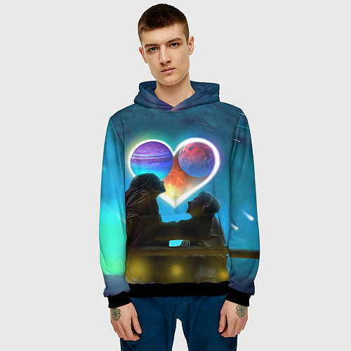 Мужская толстовка Ваня Дмитриенко Венера-Юпитер / 3D-Черный – фото 3