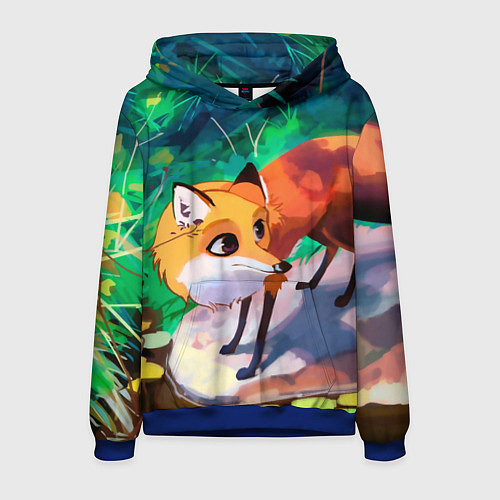 Мужская толстовка Лисичка / 3D-Синий – фото 1