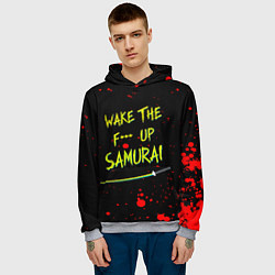 Толстовка-худи мужская WAKE THE F*** UP SAMURAI, цвет: 3D-меланж — фото 2