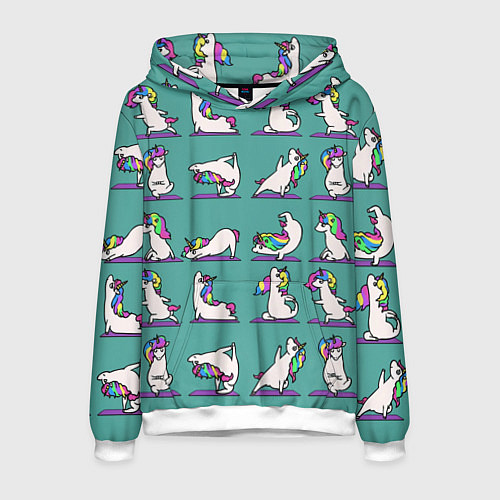 Мужская толстовка Единороги Зарядка / 3D-Белый – фото 1