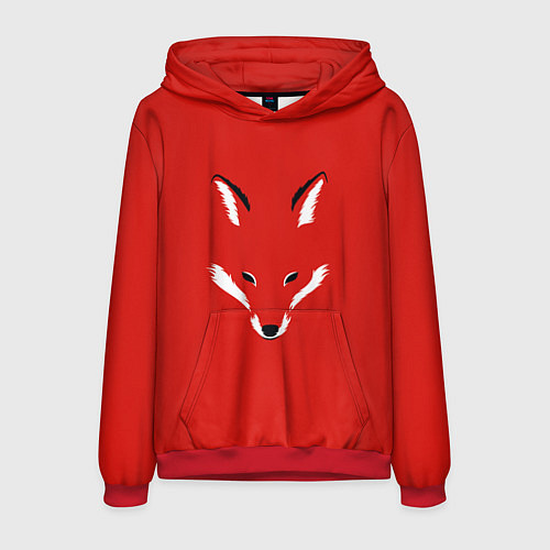 Мужская толстовка Fox minimalism / 3D-Красный – фото 1