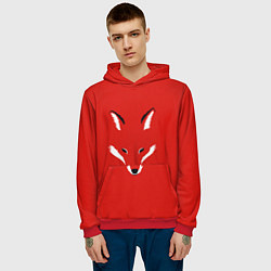 Толстовка-худи мужская Fox minimalism, цвет: 3D-красный — фото 2