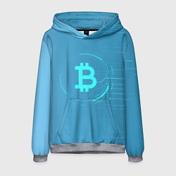 Толстовка-худи мужская Bitcoin, цвет: 3D-меланж