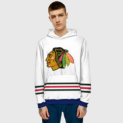 Толстовка-худи мужская Чикаго Блэкхокс Форма1, цвет: 3D-синий — фото 2