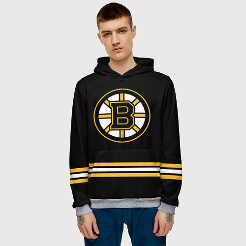 Мужская толстовка Бостон Брюинз Форма1 / 3D-Меланж – фото 3