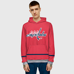 Толстовка-худи мужская Вашингтон Кэпиталз Форма1, цвет: 3D-меланж — фото 2