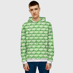 Толстовка-худи мужская Милые лягушки, цвет: 3D-белый — фото 2
