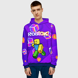 Толстовка-худи мужская ROBLOX КУБЫ, цвет: 3D-синий — фото 2
