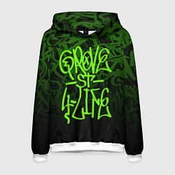 Толстовка-худи мужская ГТА GTA GROVE STREET 4 LIF, цвет: 3D-белый
