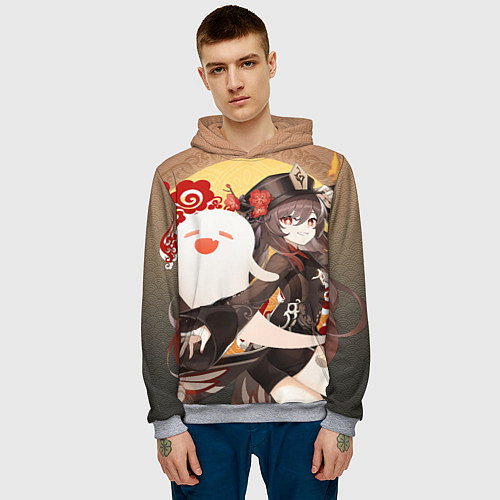 Мужская толстовка GENSHIN IMPACT HU TAO / 3D-Меланж – фото 3