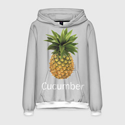 Толстовка-худи мужская Pineapple cucumber, цвет: 3D-белый