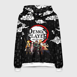Толстовка-худи мужская КЛИНОК, РАССЕКАЮЩИЙ ДЕМОНОВ, цвет: 3D-белый