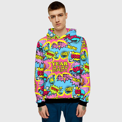Мужская толстовка Year baby Pop art print / 3D-Черный – фото 3