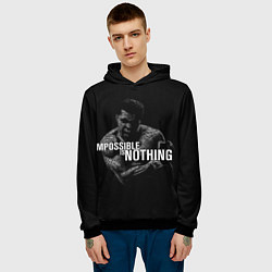 Толстовка-худи мужская Возможно Всё Мухаммед Али, цвет: 3D-черный — фото 2
