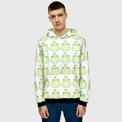 Толстовка-худи мужская Лягушки-росточки, цвет: 3D-черный — фото 2