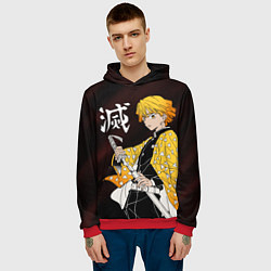 Толстовка-худи мужская КЛИНОК РАССЕКАЮЩИЙ ДЕМОНОВ, цвет: 3D-красный — фото 2